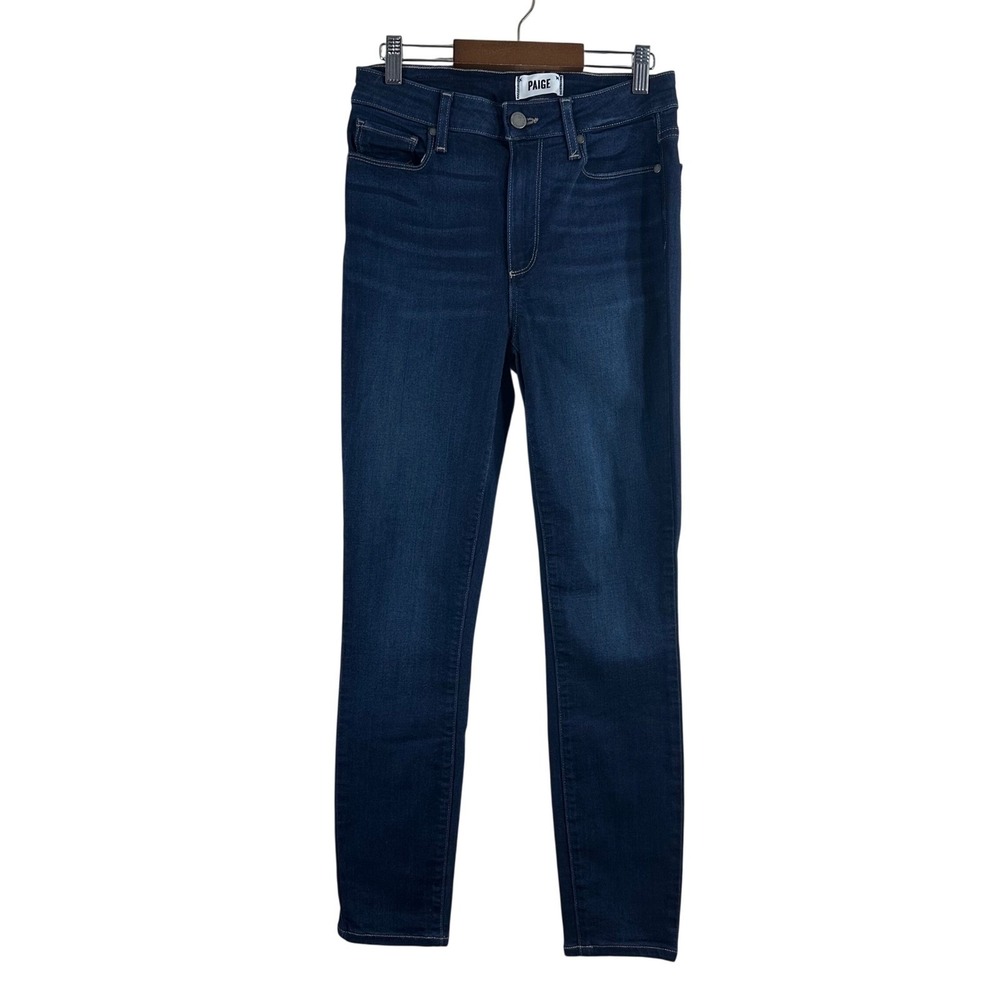Paige Hoxton Ankle High Rise Skinny Jeans Dark Indigo Blue Women 27 1767765-481‎